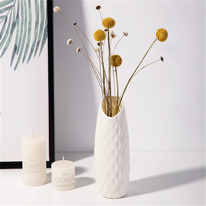 Nordic Plastic Flower Vase, Modern Minimalist Decor Bottle