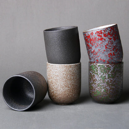 Japanese Ceramic Tea Cups, Stoneware Glazed Mug Set 130ml