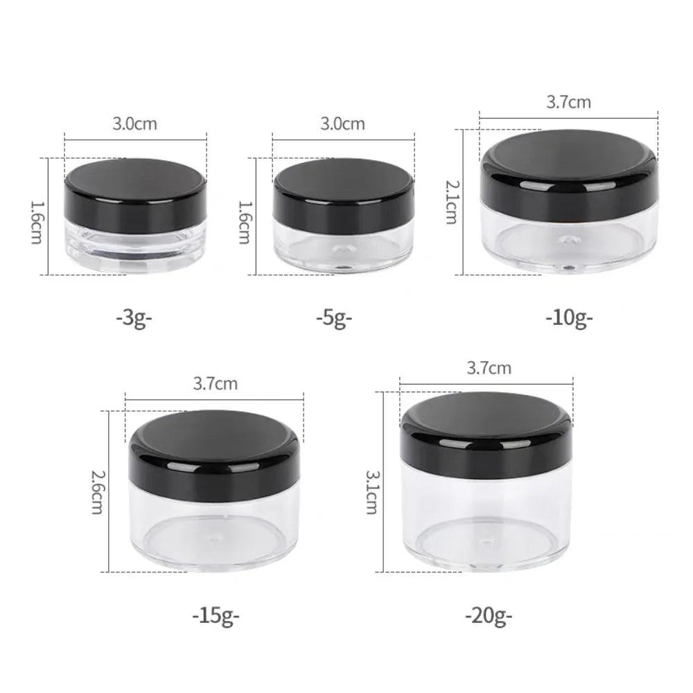 Empty Travel Cream Jars — 12-Pack Refillable Sample Containers with Leak-Proof Lids
