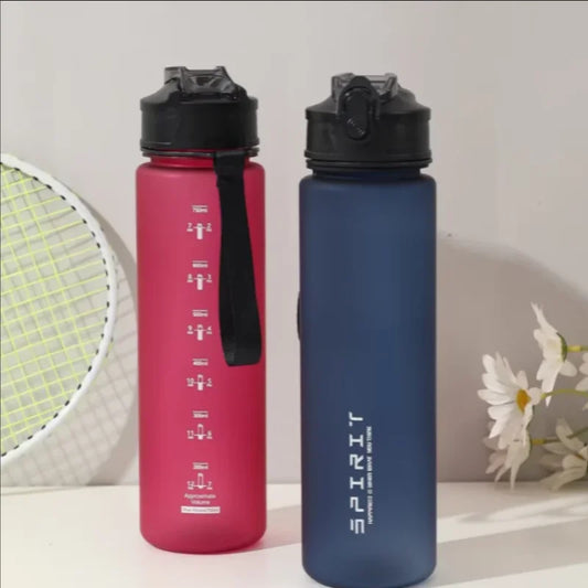 Leak-Proof Sports Water Bottle — 750ml with Straw & Carrying Loop, BPA-Free