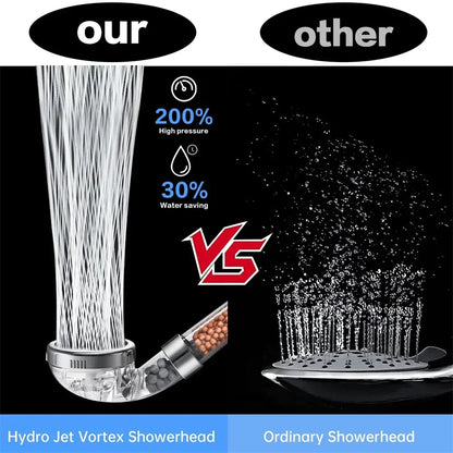 Filtered High-Pressure Handheld Shower Head with Mineral Beads