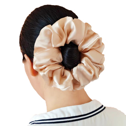 Oversized Satin Scrunchie for Women — Big Volumizing Elastic Hair Tie for Ponytails