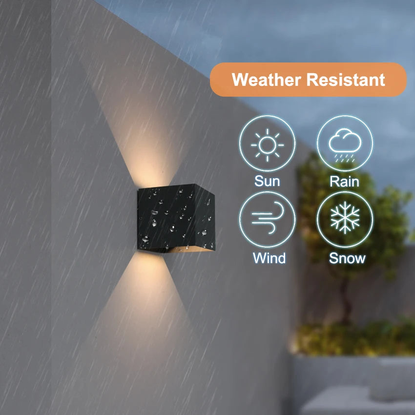 LED Cube Wall Sconce, Up and Down Light for Indoor and Outdoor