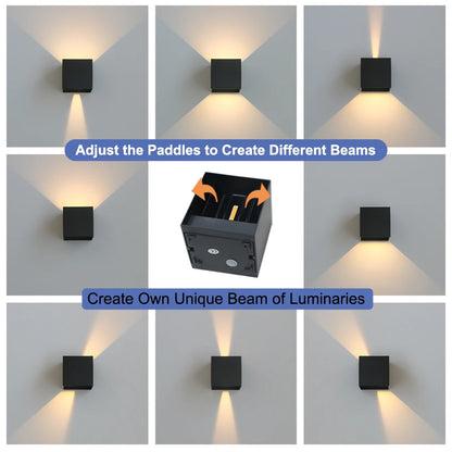 LED Cube Wall Sconce, Up and Down Light for Indoor and Outdoor
