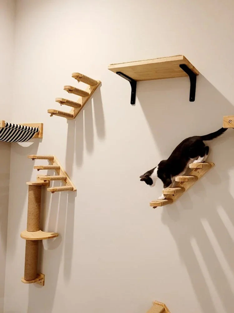Wall-Mounted Cat Climbing Steps & Stairway Wall Furniture