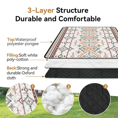 Extra-Large Waterproof Beach Blanket — Spacious Outdoor Picnic Mat for the Whole Crew