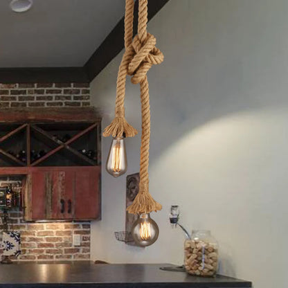 Vintage Hemp Rope Pendant Light Cord for Loft Ceilings