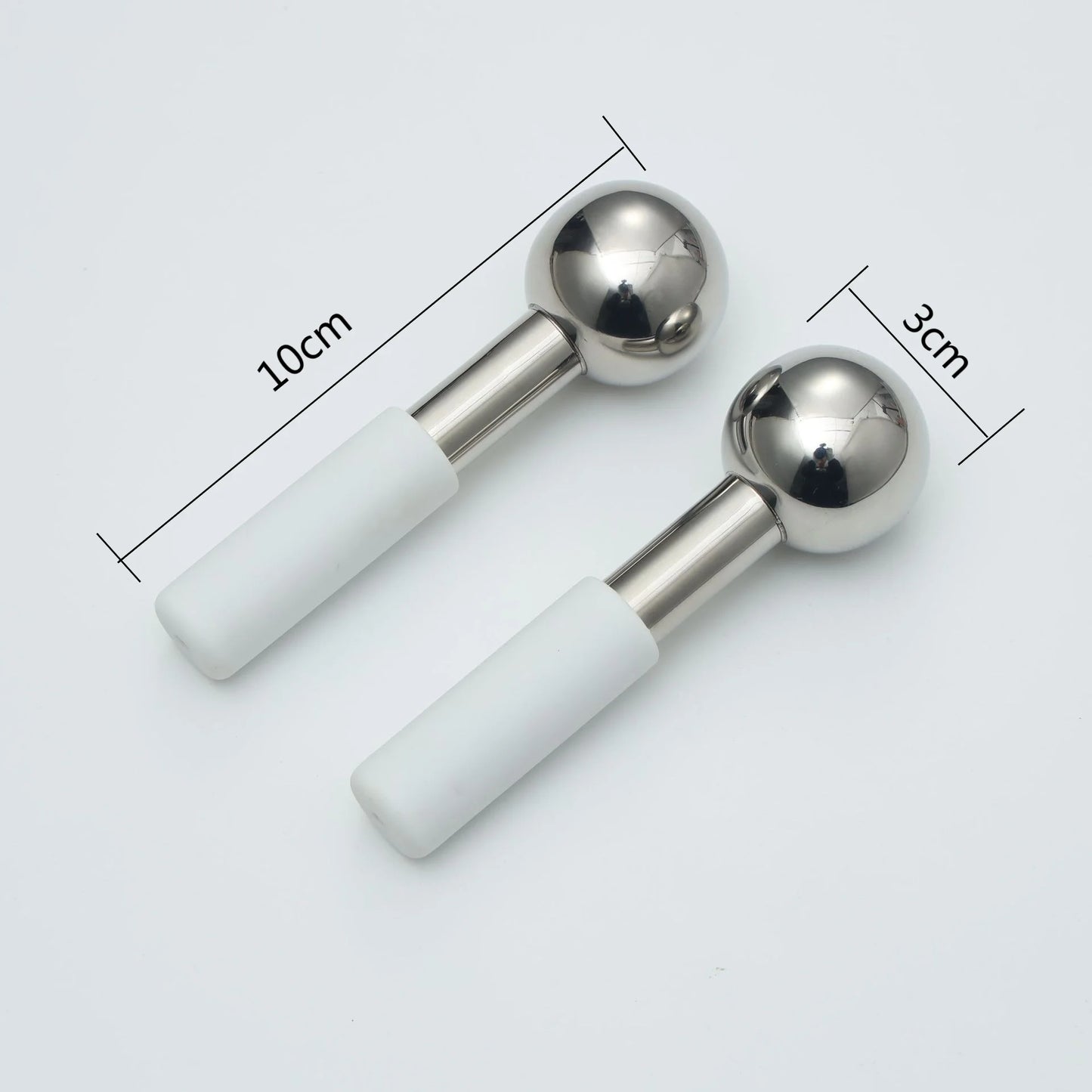 Stainless Steel Ice Globes for Face & Eyes — 2-Piece Cooling Cryo Facial Massagers