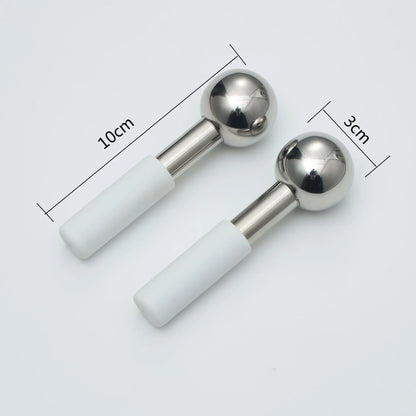 Stainless Steel Ice Globes for Face & Eyes — 2-Piece Cooling Cryo Facial Massagers
