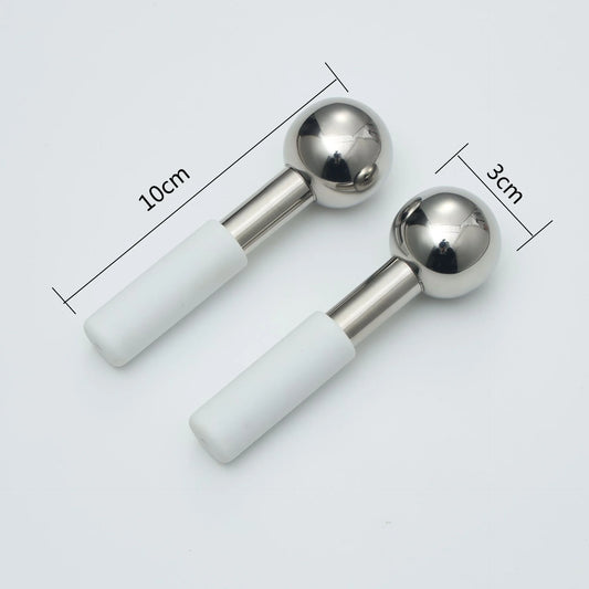 Stainless Steel Ice Globes for Face & Eyes — 2-Piece Cooling Cryo Facial Massagers