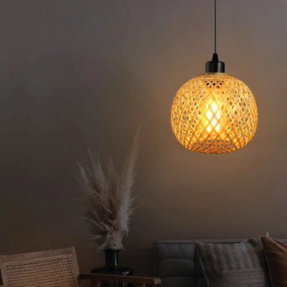 Handmade Rattan Bamboo Pendant Light for Kitchen and Dining