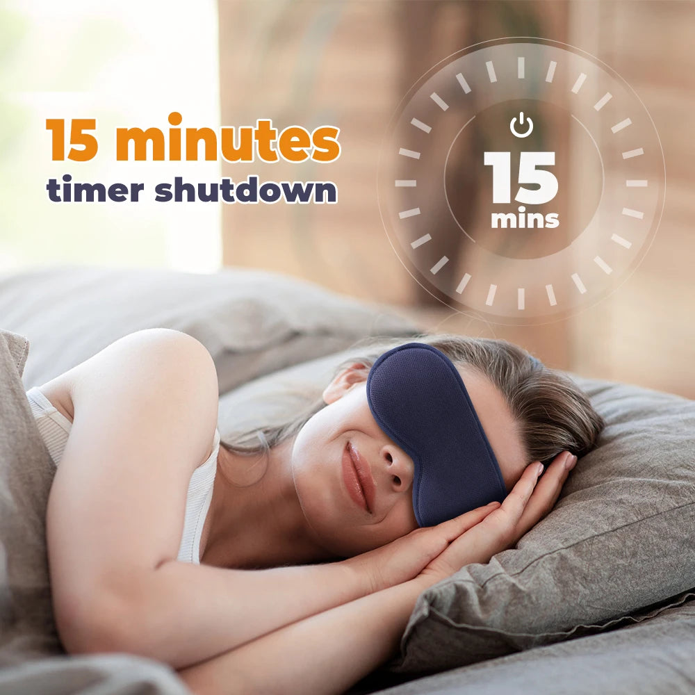 Heated steam eye mask for sleep