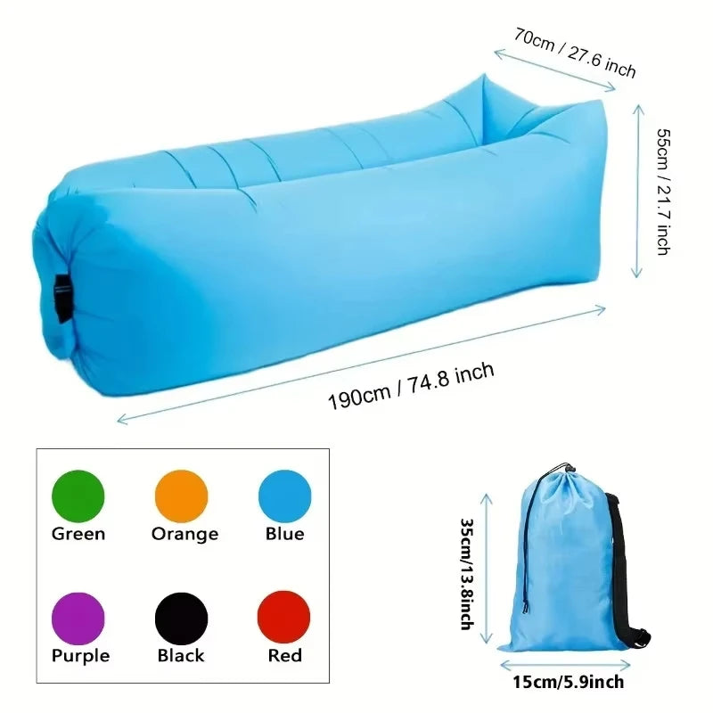 Inflatable lounger air sofa for beach and park