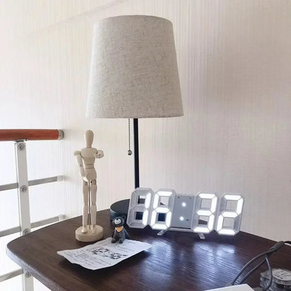3D LED Digital Wall Clock with Night Mode, Modern Decor