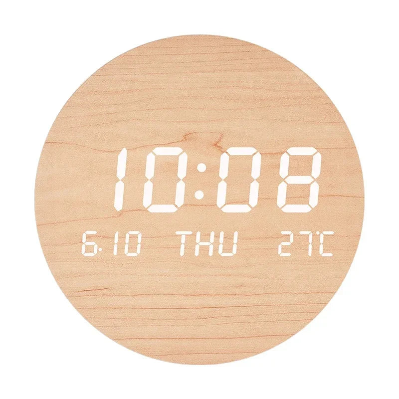 LED Digital Wall Clock With Temperature, Date & Time Display
