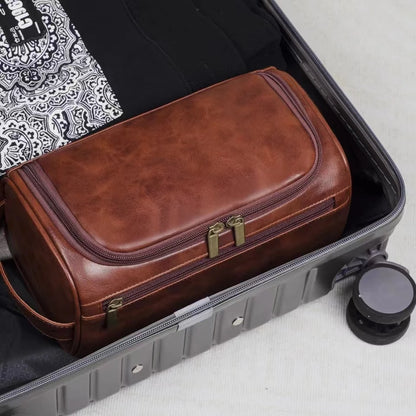 Leather Hanging Toiletry Bag — Travel Dopp Kit & Makeup Organizer for Women