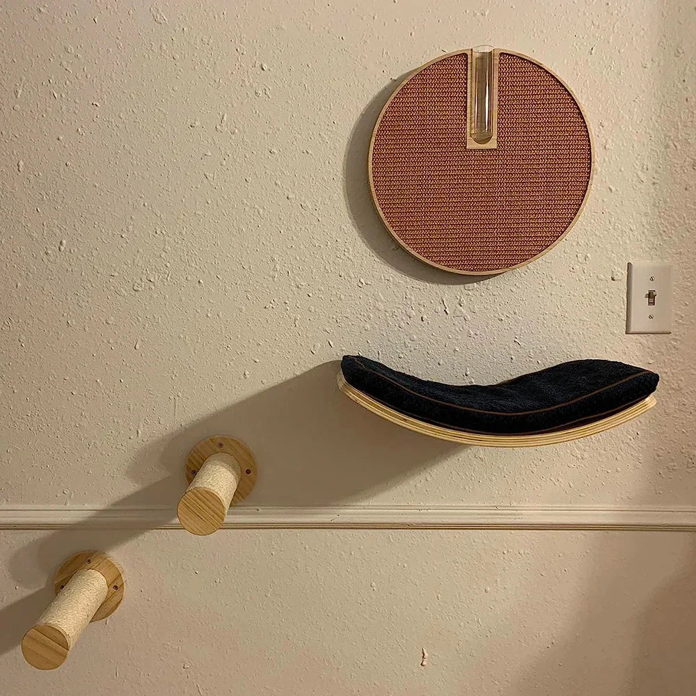 Wall-Mounted Cat Shelf Perch With Soft Cushion for Indoor Cats