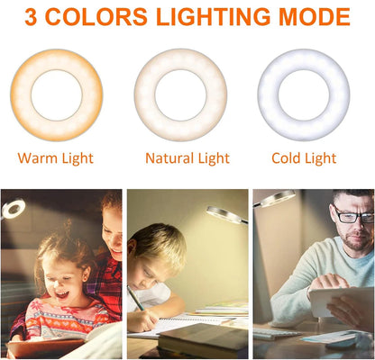 Clip-On LED Desk Lamp with Flexible Gooseneck and USB