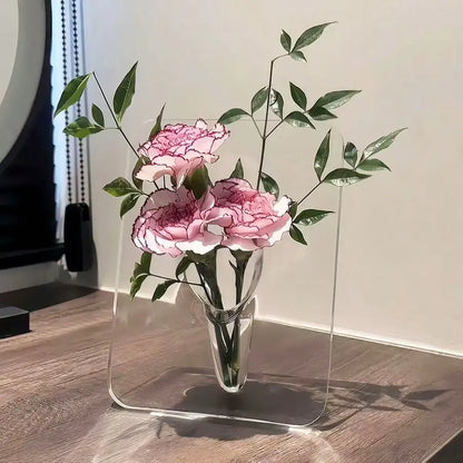 Clear Acrylic Frame Flower Vase, Modern Decorative Art Vase