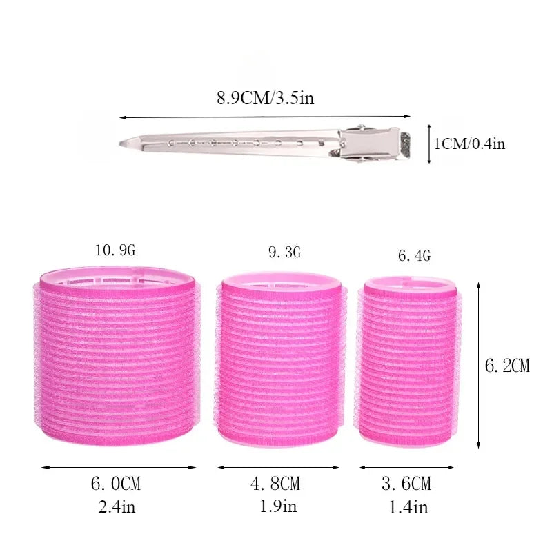 Self-Grip Heatless Hair Roller Set — Multi-Size Plastic Curlers for Volume & Curls