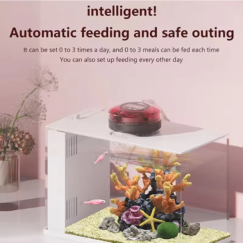 Automatic Fish Feeder — 7/14-Day Vacation Timer, USB Rechargeable