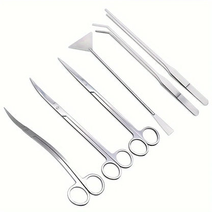 Stainless Steel Aquascaping Tool Kit With Curved Scissors