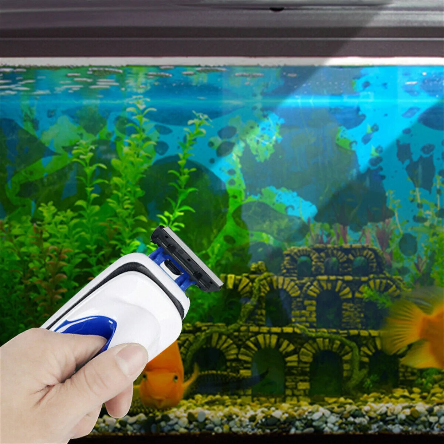 Floating Magnetic Aquarium Glass Cleaner With Scraper Blade