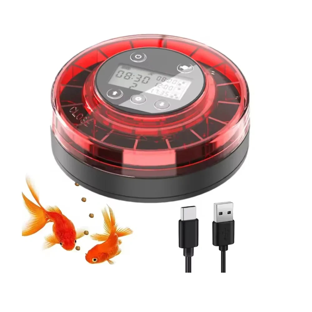 Automatic Fish Feeder — 7/14-Day Vacation Timer, USB Rechargeable