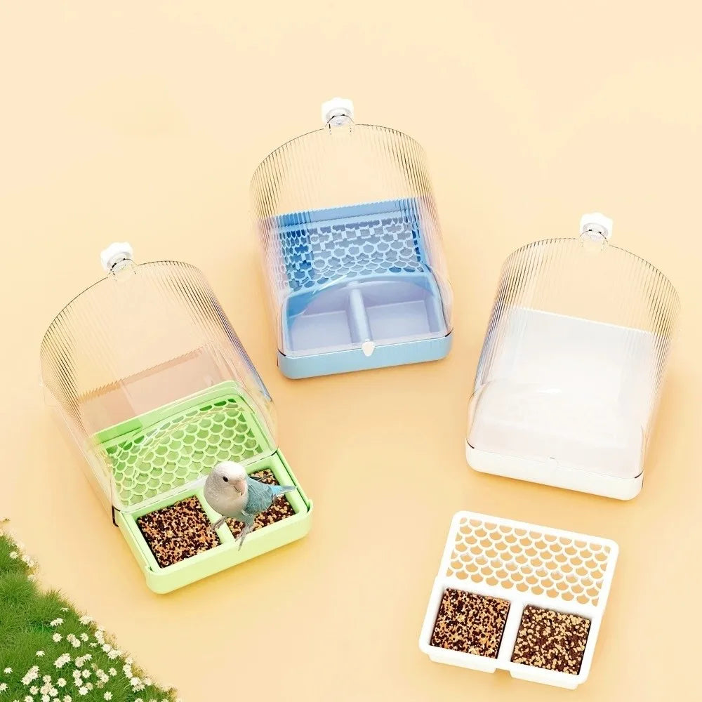 Clip-On Bird Cage Bath Box With Splash Guard