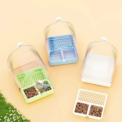 Clip-On Bird Cage Bath Box With Splash Guard
