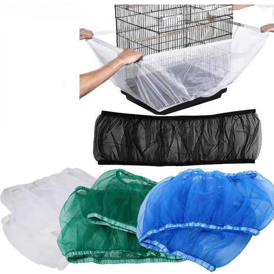 Adjustable Bird Cage Seed Catcher Skirt — Mesh Guard