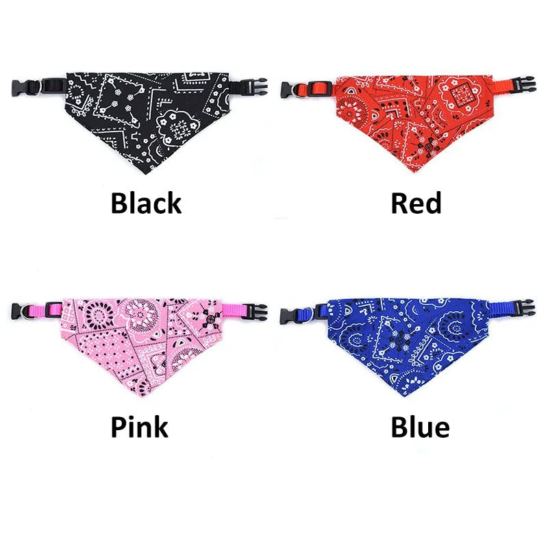 Reversible Adjustable Dog Bandana Set, Slides Over Collar, Cotton