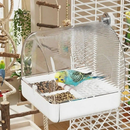 Clip-On Bird Cage Bath Box With Splash Guard