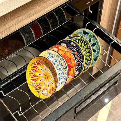 Ceramic Bohemia Plate Set of 6 Hand-Painted Salad Appetizer Pasta