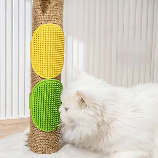 Cat Self-Groomer Brush — Wraps Around Posts & Corners