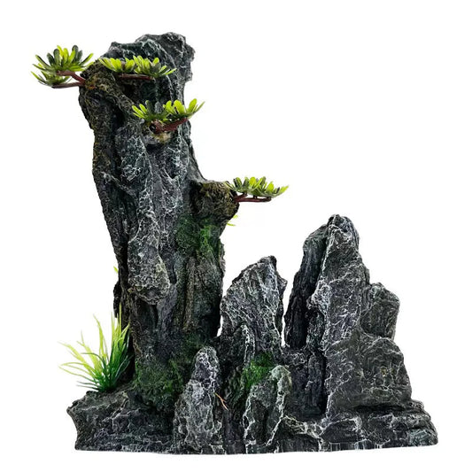 Resin Mountain Rock Aquarium Ornament, Aquascape Centerpiece