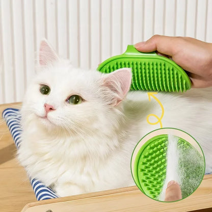 Cat Self-Groomer Brush — Wraps Around Posts & Corners for Hands-Free Grooming