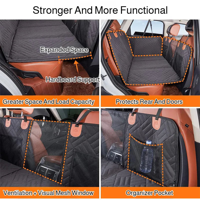 Convertible Dog Car Seat Cover, Hammock to Bench Design