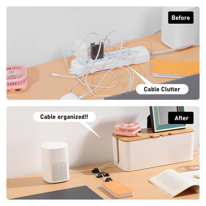 Cable Management Box, Cord Organizer for Power Strips and Surge Protectors