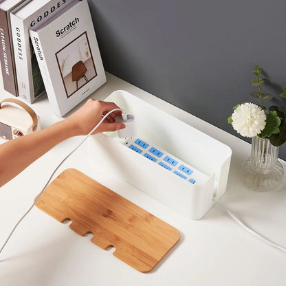 Cable Management Box, Cord Organizer for Power Strips and Surge Protectors