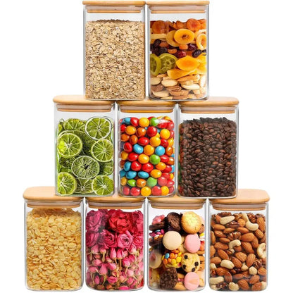 Clear Pantry Canister Set 14-Piece Glass Airtight Food Storage Lids — real product photo