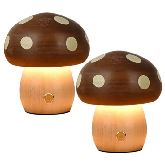 Cordless Rechargeable Mushroom Table Lamp Touch Dimmable Bedside Mood — real product photo