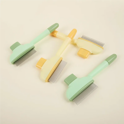 Self-Cleaning Pet Deshedding Brush with Fur Collector