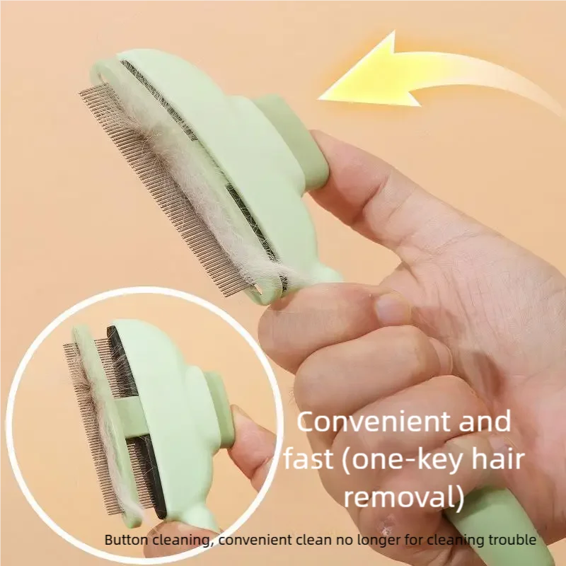 Self-Cleaning Pet Deshedding Brush with Fur Collector