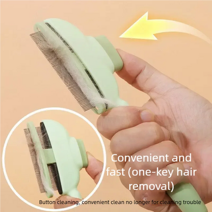 Self-Cleaning Pet Deshedding Brush with Fur Collector