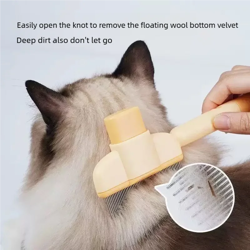 Self-Cleaning Pet Deshedding Brush with Fur Collector