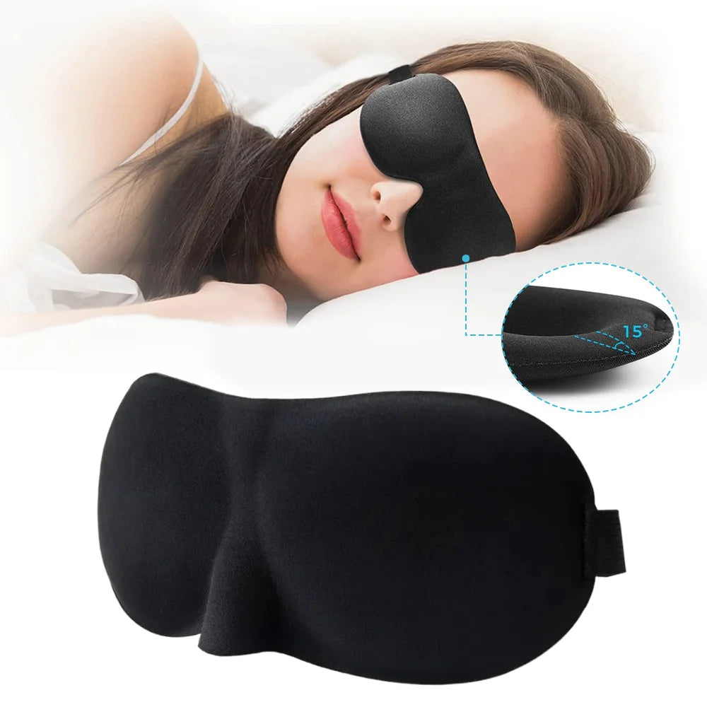 Contoured Blackout Eye Mask With 3D Molded Cups and Adjustable Strap