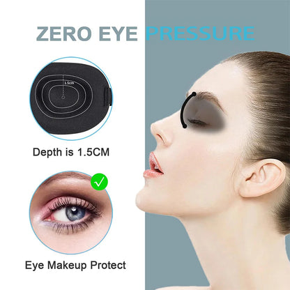 Contoured Blackout Eye Mask With 3D Molded Cups and Adjustable Strap