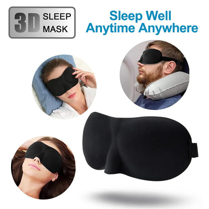 Contoured Blackout Eye Mask With 3D Molded Cups and Adjustable Strap