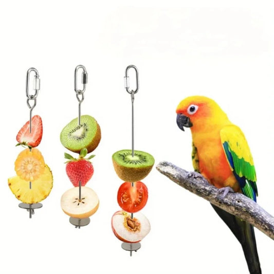 Stainless-Steel Bird Foraging Slow-Feeder for Parrots